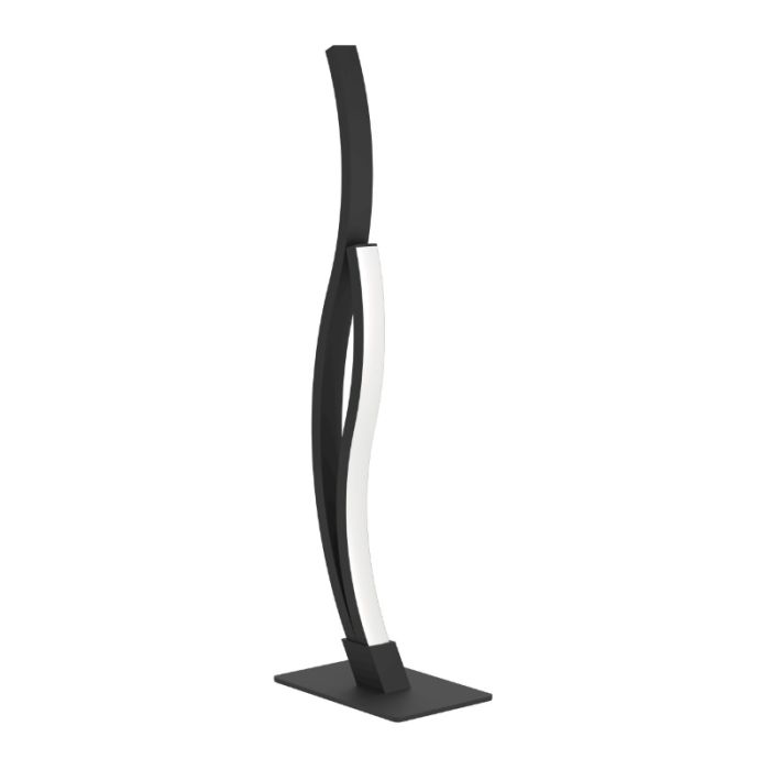 Black design table lamp steel, Tevin, 12W, 4000K LED, with switch
