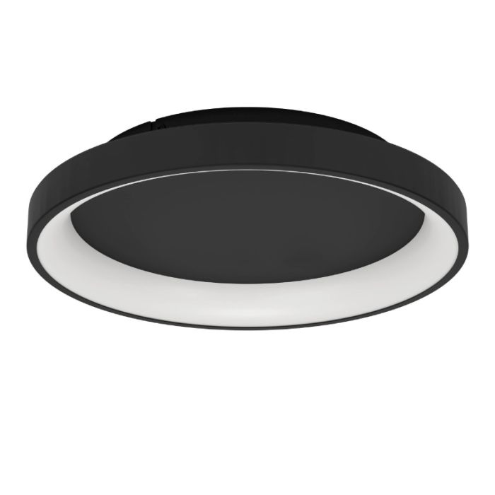 Black modern ceiling light plastic, Shauni, 12W, warm to cold white adjustable LED, with remote control