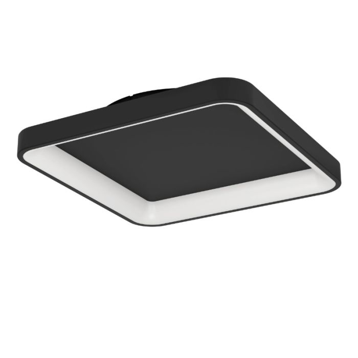 Black modern ceiling light plastic, Shauni, 12W, warm to cold white adjustable LED, with remote control