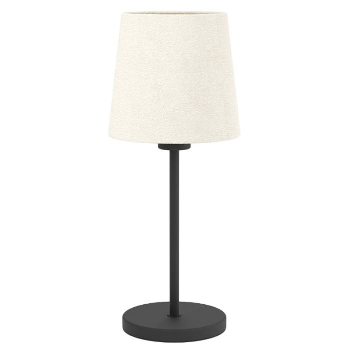 Black modern table lamp fabric, Siham, with switch