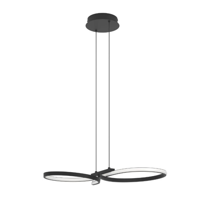 Black modern pendant light aluminium, Thekla, 21W, 3000K LED