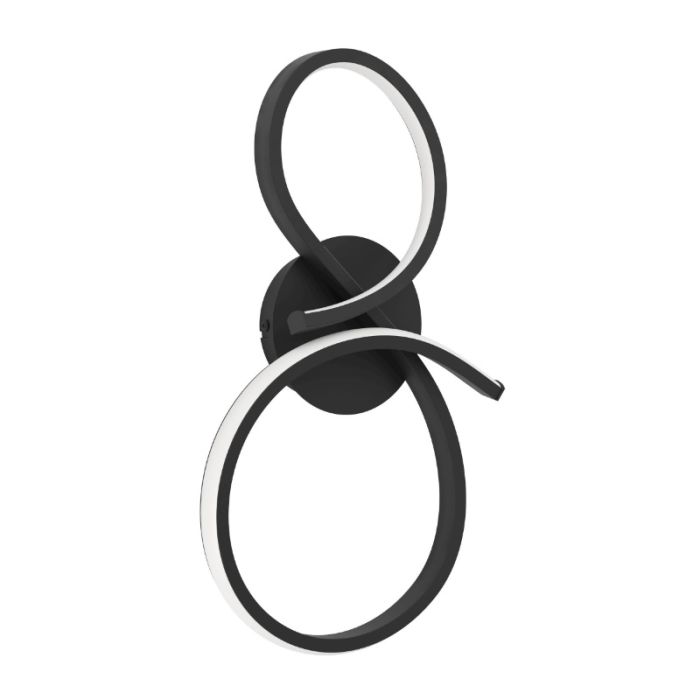 Black modern wall light aluminium, Thekla, 11,4W, 3000K LED
