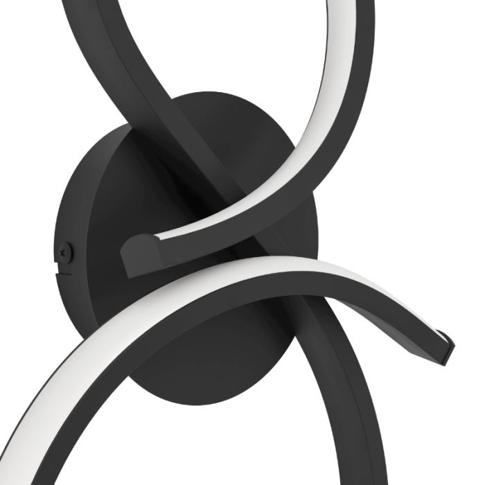 Black modern wall light aluminium, Thekla, 11,4W, 3000K LED