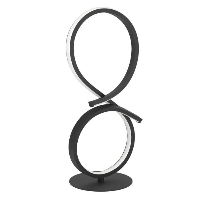 Black modern table lamp aluminium, Thekla, 11,4W, 3000K LED, with switch