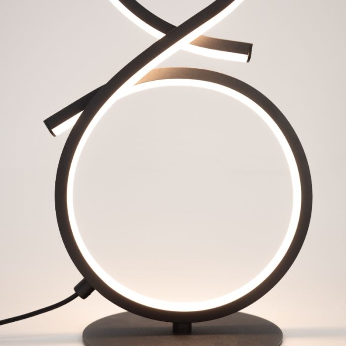 Black modern table lamp aluminium, Thekla, 11,4W, 3000K LED, with switch