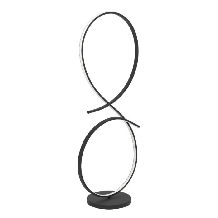 Black modern floor lamp aluminium, Thekla, 20W, 3000K LED, with switch