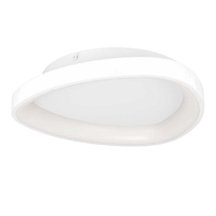 White modern ceiling light plastic, Shauni, 12W, warm to cold white adjustable LED, with remote control
