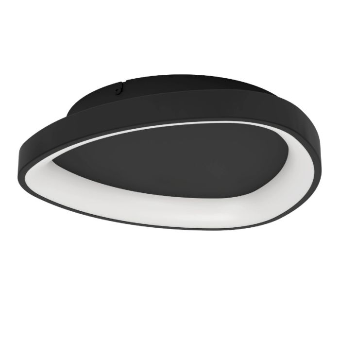 Black modern ceiling light plastic, Shauni, 12W, warm to cold white adjustable LED, with remote control