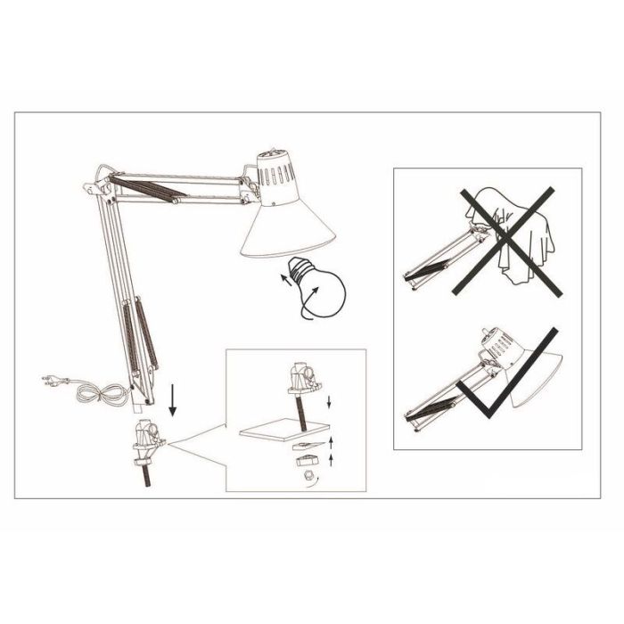 Black clip on light plastic, Jordin, with switch