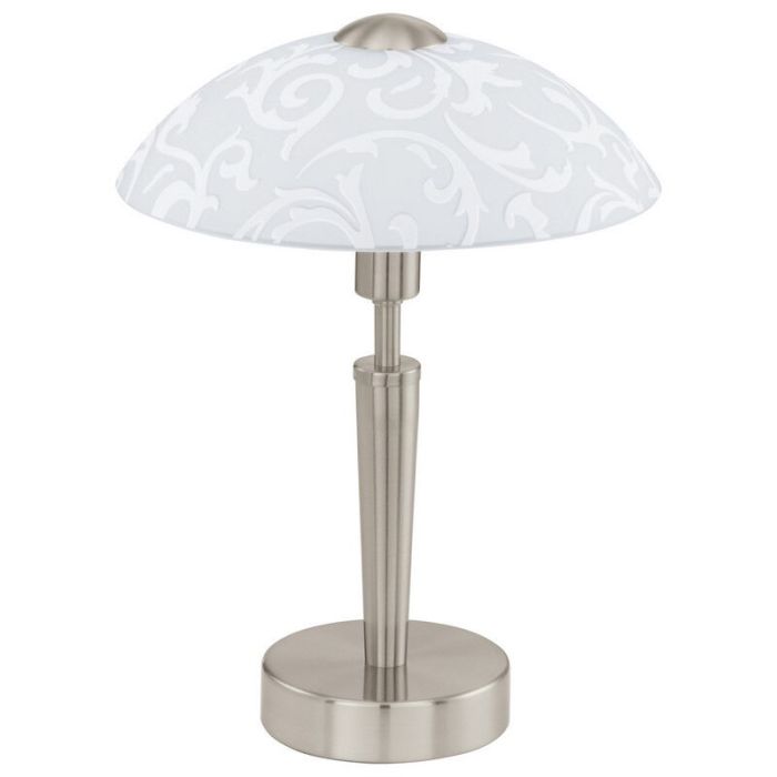 Nickel classic table lamp steel, Adi, with touch dimmer