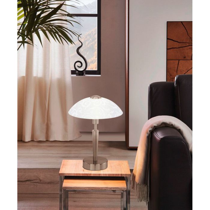 Nickel classic table lamp steel, Adi, with touch dimmer