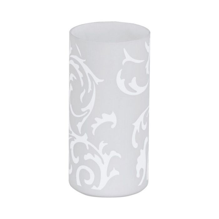 White design table lamp glass, Basken, with switch
