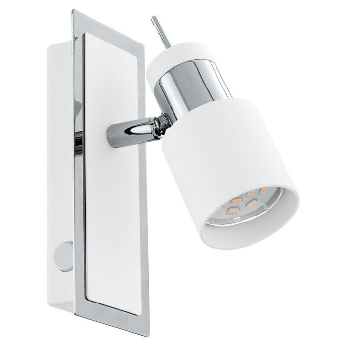 Chrome retro ceiling spotlight steel, Nicolas, with switch