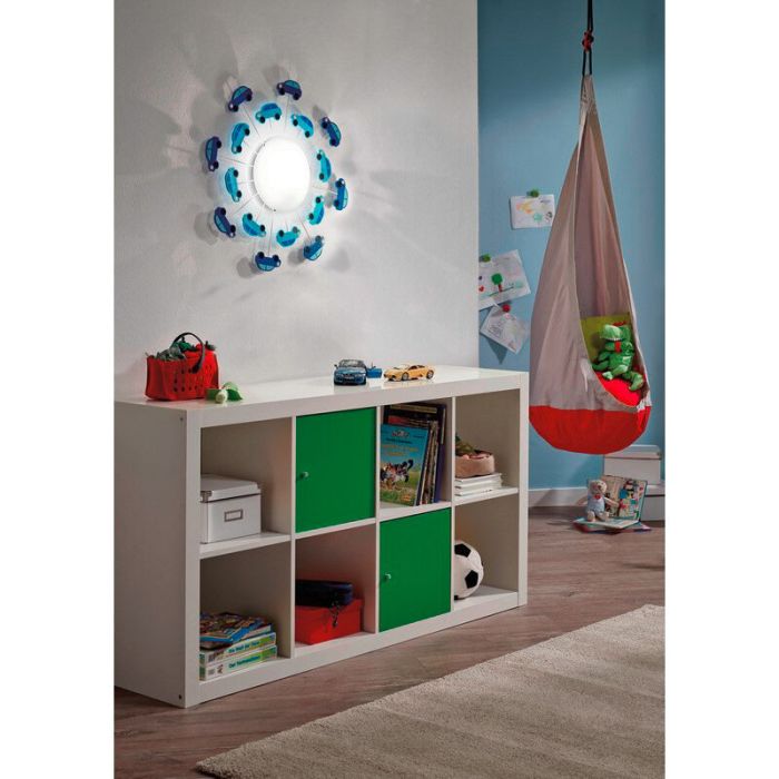 Blue design kid's ceiling light glass, Olle