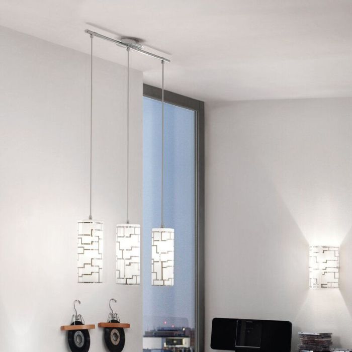 White modern pendant light glass, Cadore