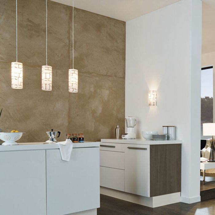 White modern pendant light glass, Cadore