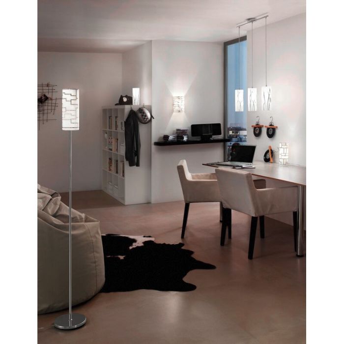 Chrome design table lamp glass, Ilyas, with switch