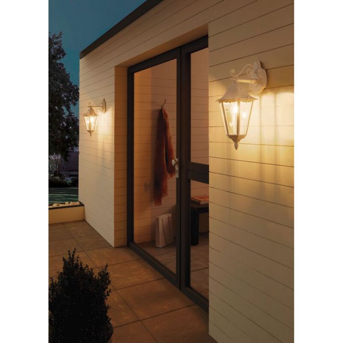 White classic outdoor light aluminium, Leanna, IP44