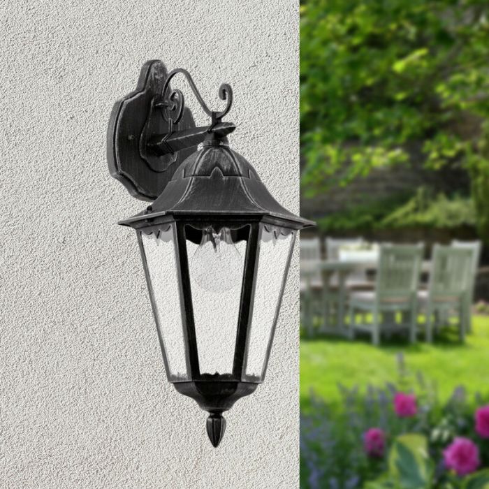 Black classic outdoor light aluminium, Leanna, IP44
