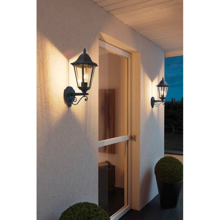 Black classic outdoor light aluminium, Leanna, IP44