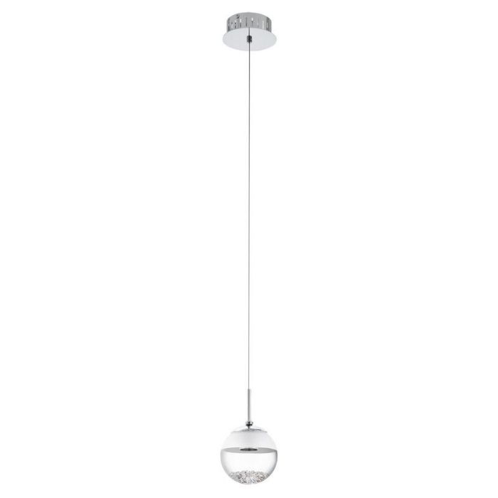 Chrome design pendant light glass, Jorg, 5W, 3000K LED