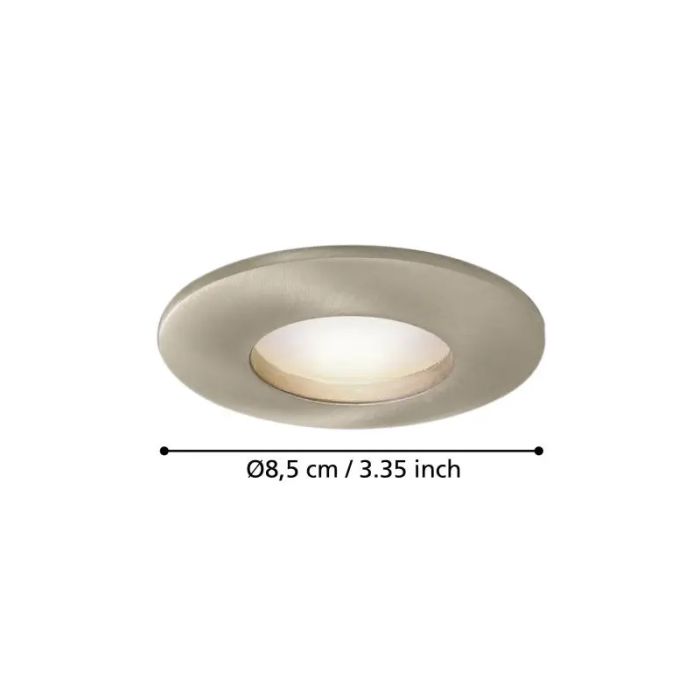 Silver recessed light glass, Margarita, IP65
