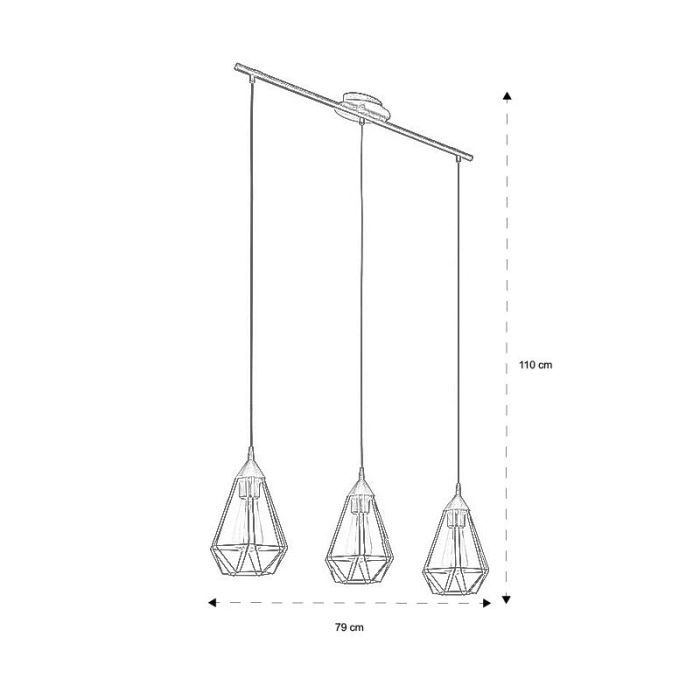 Black industrial pendant light metal, Costel
