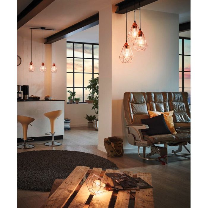 Copper industrial pendant light metal, Costel