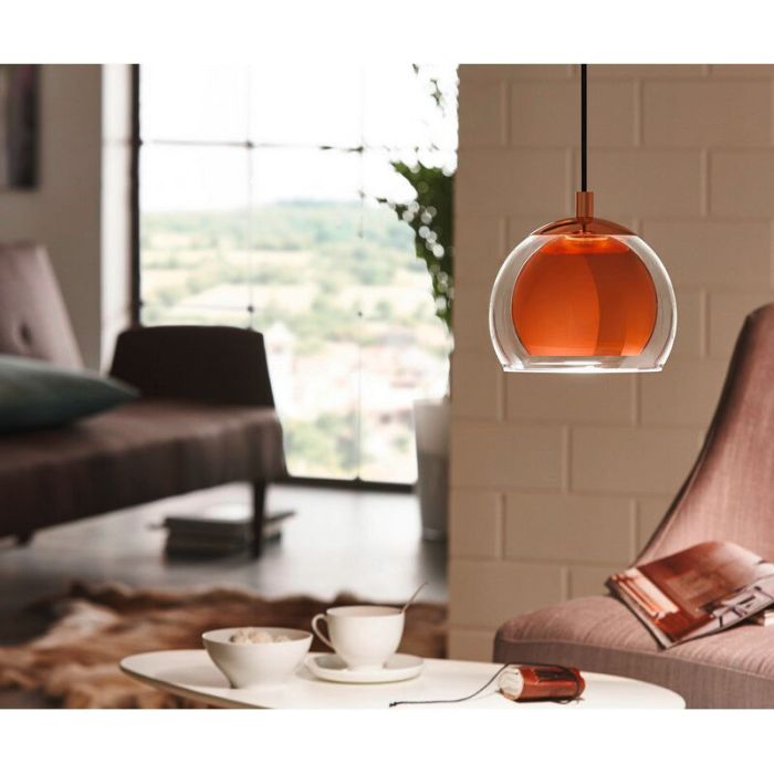 Copper design pendant light glass, Iroma