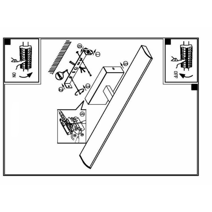 Chrome mirror lighting plastic, Zeliha, 3W, 4000K LED