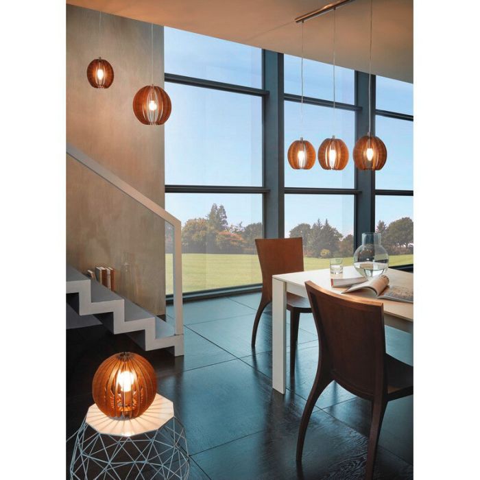 Brown rustic pendant light wood, Bergama