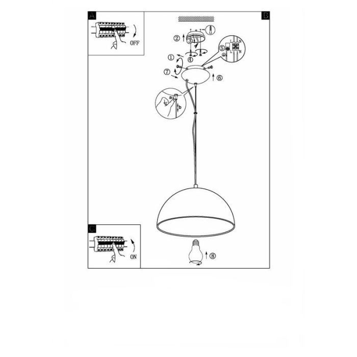 Golden modern dome pendant light metal, Geneva