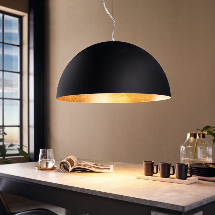 Golden modern dome pendant light metal, Geneva