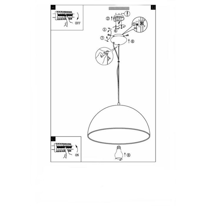 Golden modern dome pendant light metal, Geneva