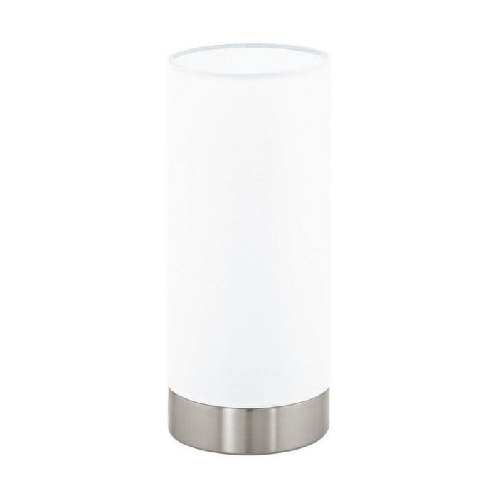 White modern table lamp fabric, Abano, with touch dimmer