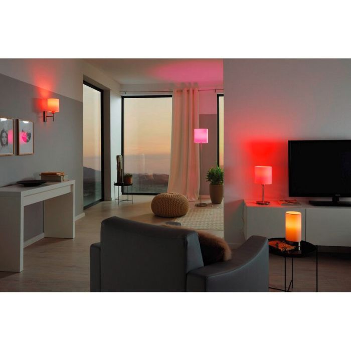 White modern table lamp fabric, Abano, with touch dimmer