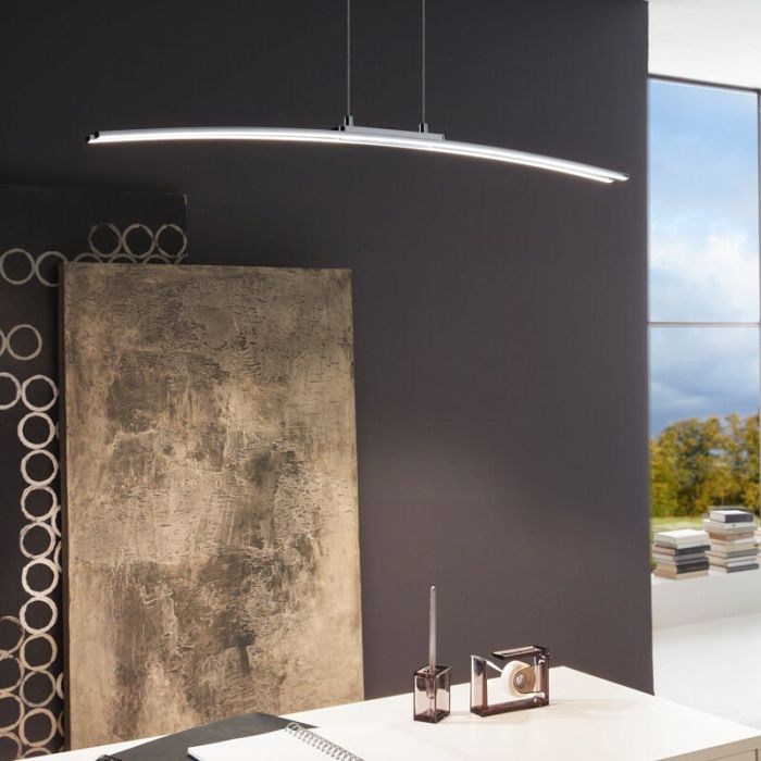 Chrome modern pendant light aluminium, Arantxa, 30W, 3000K LED