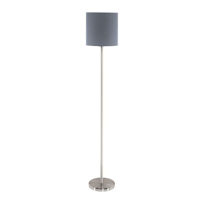 Grey modern floor lamp fabric, Abano, with switch
