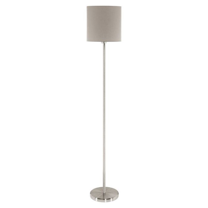 Taupe modern floor lamp fabric, Abano, with switch