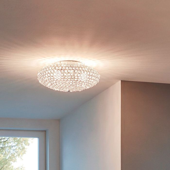Chrome retro ceiling light glass, Annamarie