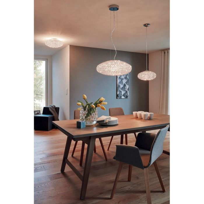Chrome retro ceiling light glass, Annamarie