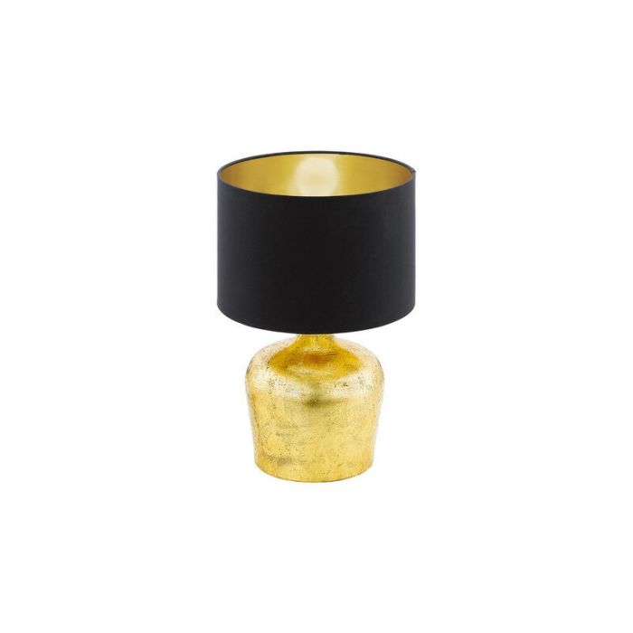 Golden modern table lamp fabric, Elvin, with switch