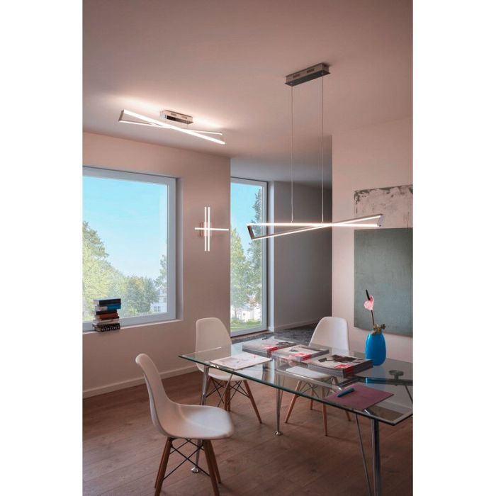 Chrome modern ceiling light steel, Arantxa, 18W, 3000K LED