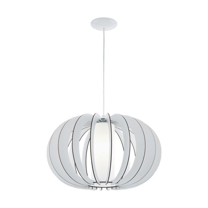 White rustic pendant light wood, Kiran