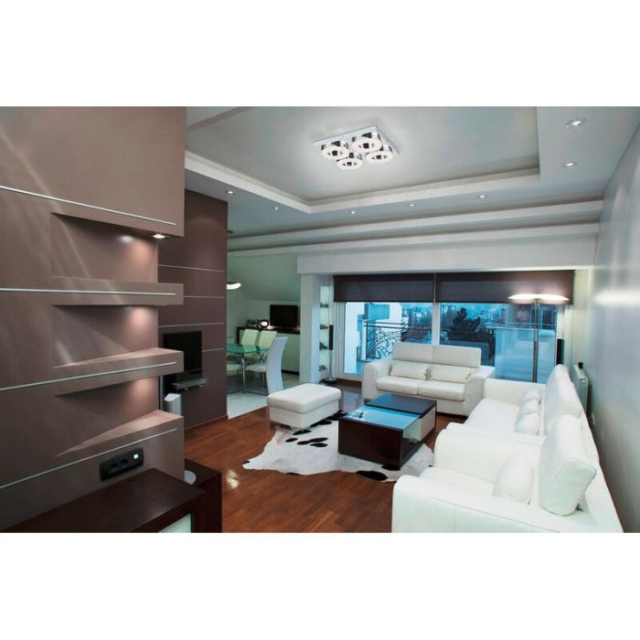 Chrome modern wall light plastic, Arjo, 4W, 3000K LED