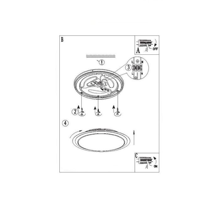 White ceiling light plastic, Marieke, 22W, 3000K LED
