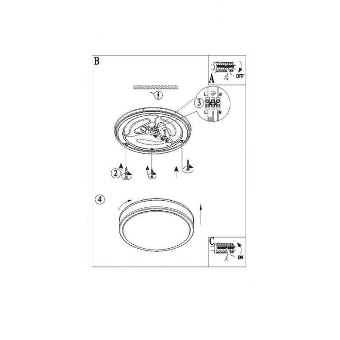 White ceiling light plastic, Arnoldus, 18W, 3000K LED