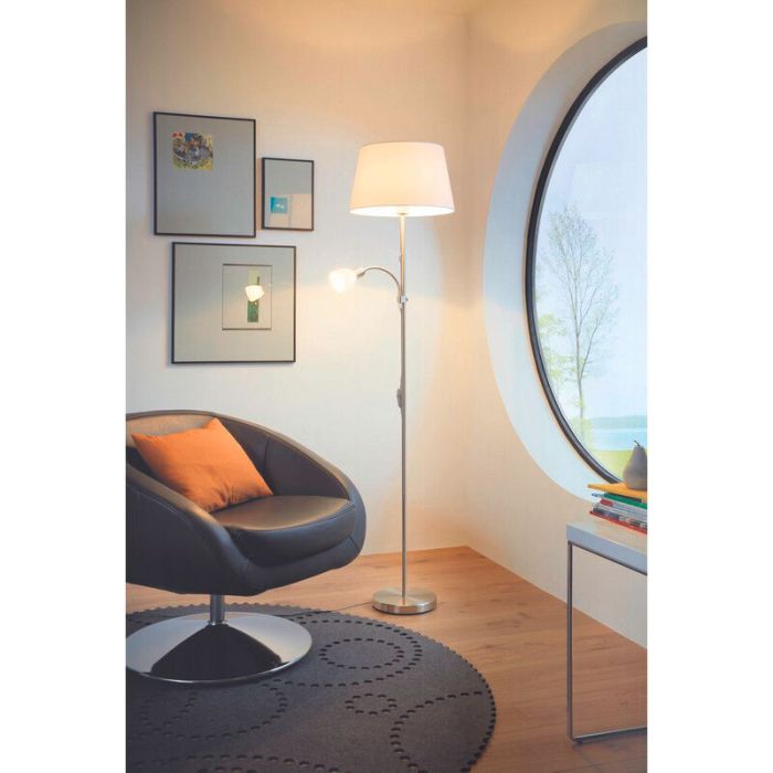 Nickel reading floor lamp fabric, Arris, with switch