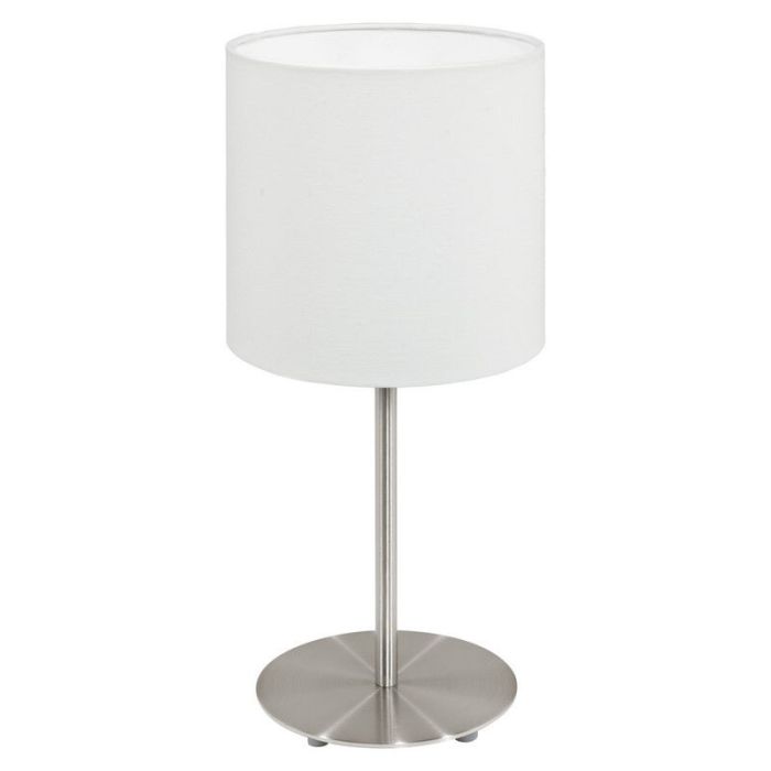 White modern table lamp fabric, Abano, with switch