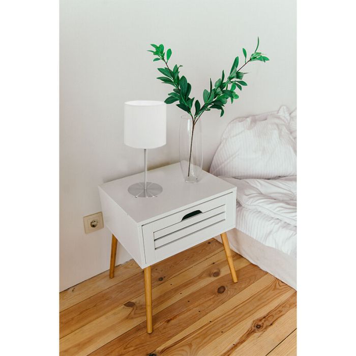 White modern table lamp fabric, Abano, with switch